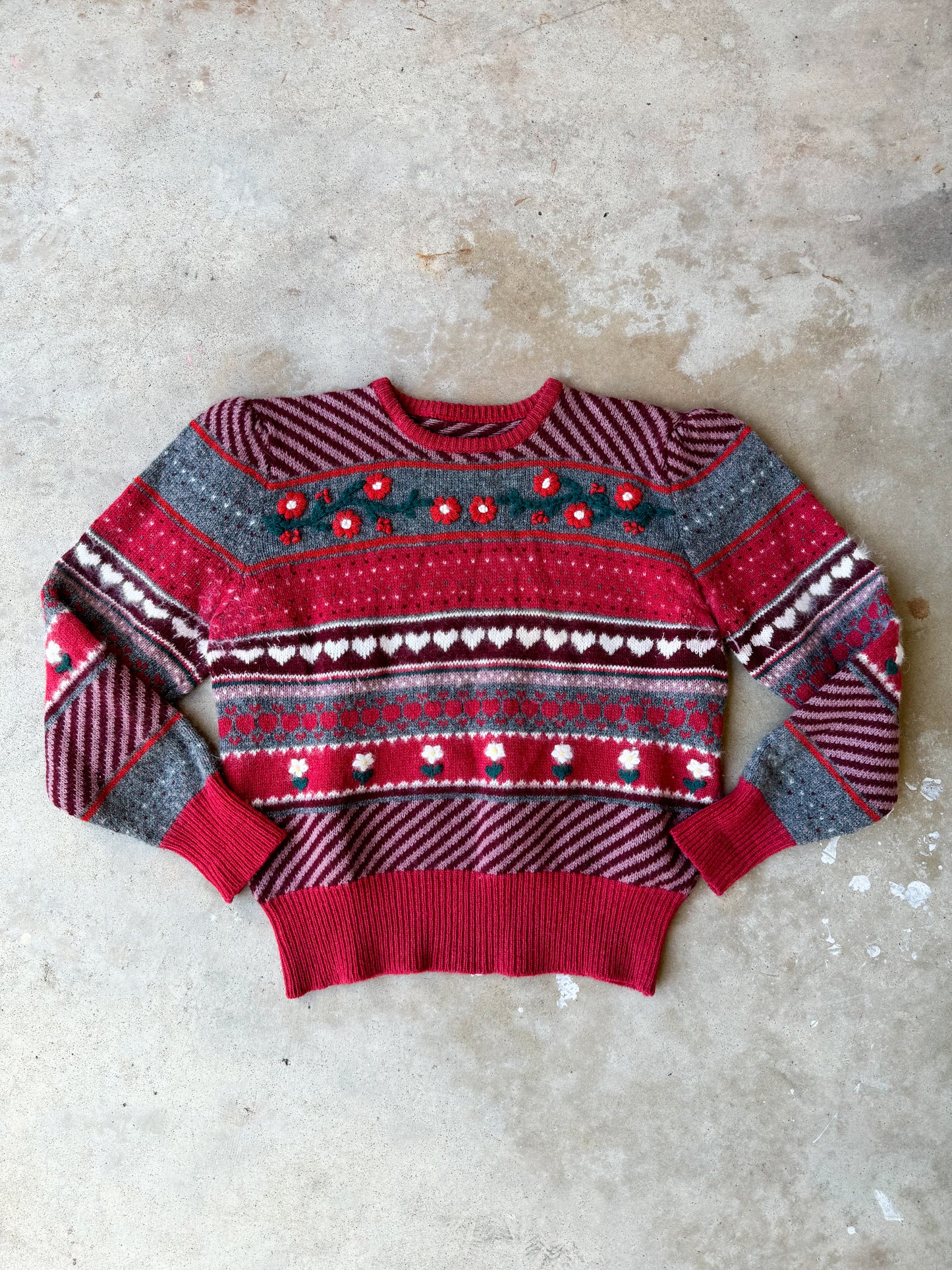 striped wool angora-blend sweater