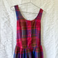 80s cotton plaid mini dress