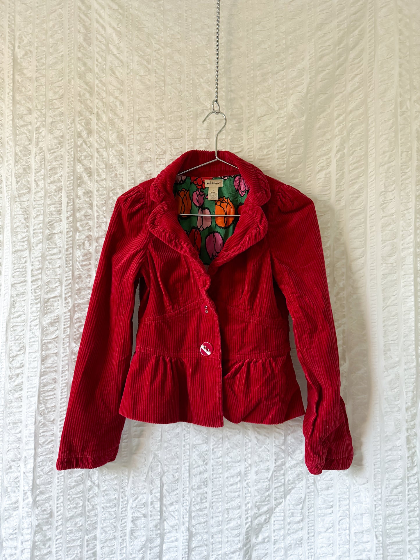 y2k corseted corduroy jacket