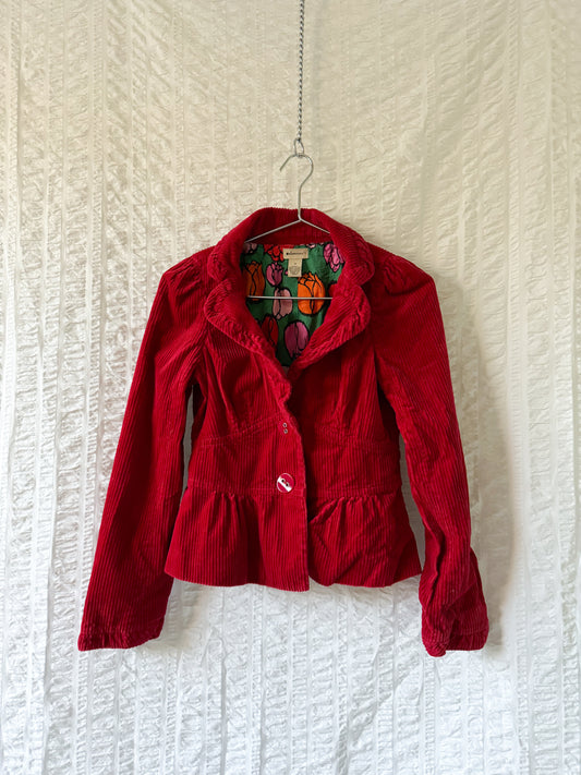 y2k corseted corduroy jacket