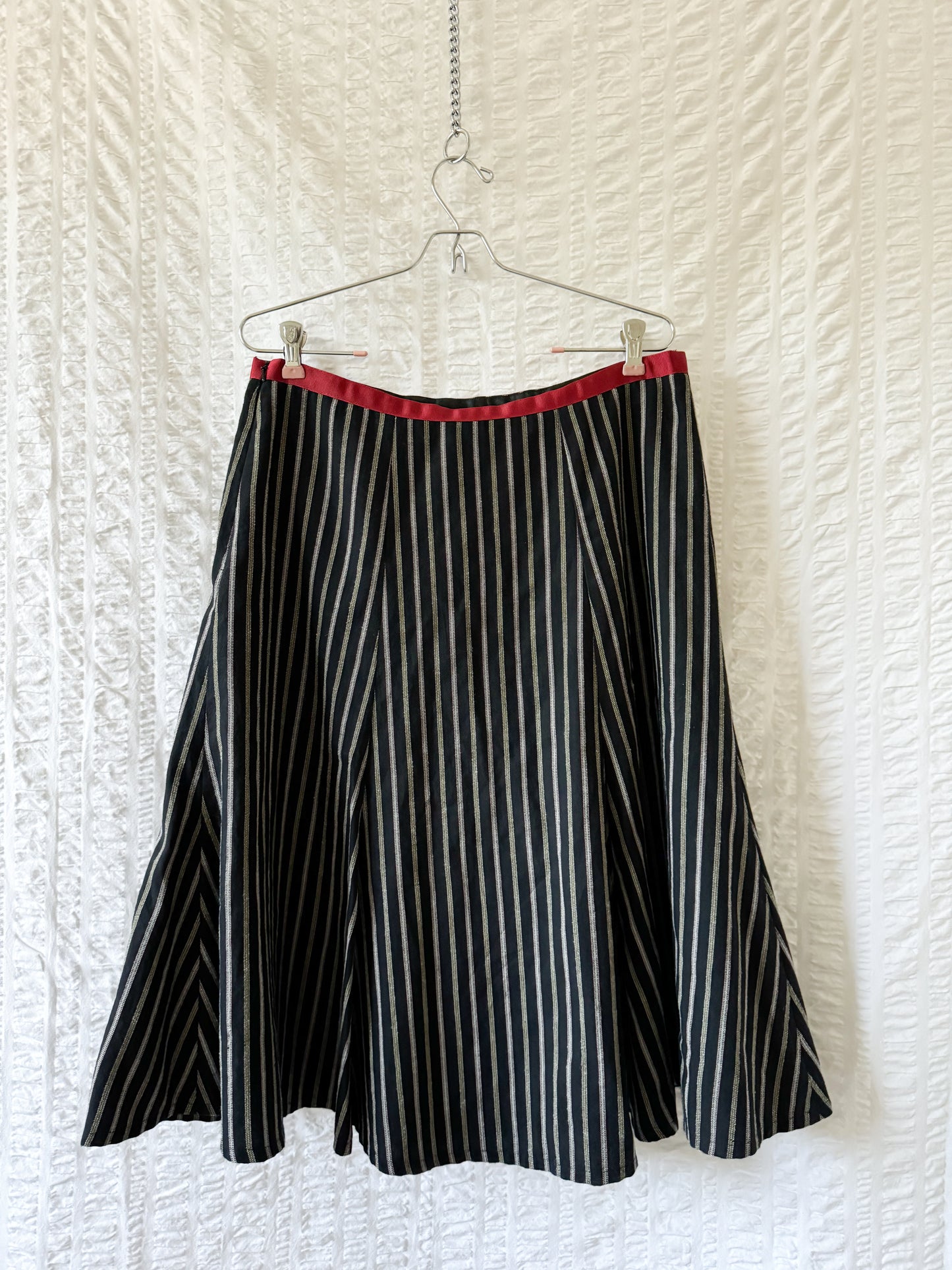 y2k cotton & wool striped skirt