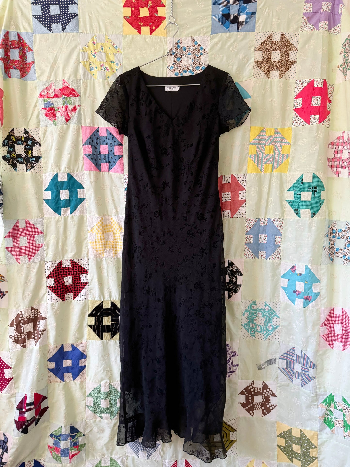 90s floral sheer layer dress