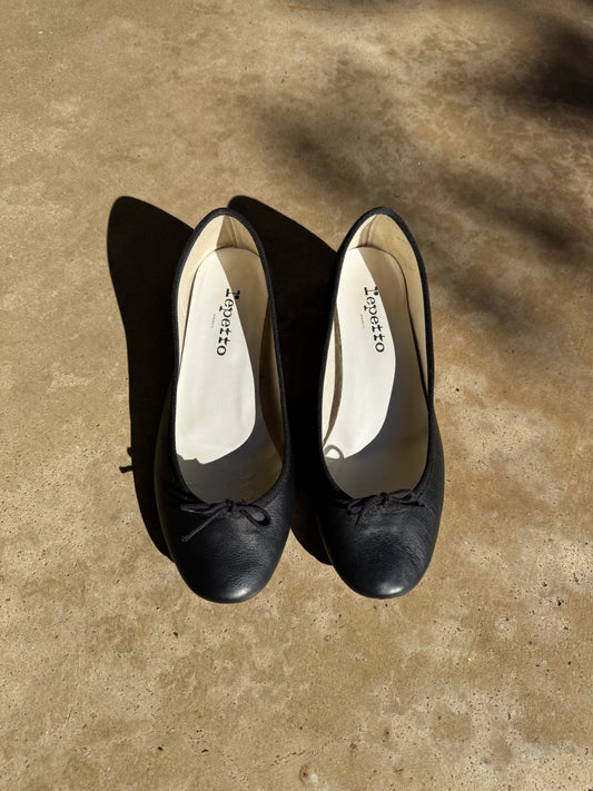 Repetto black leather Camille ballerinas