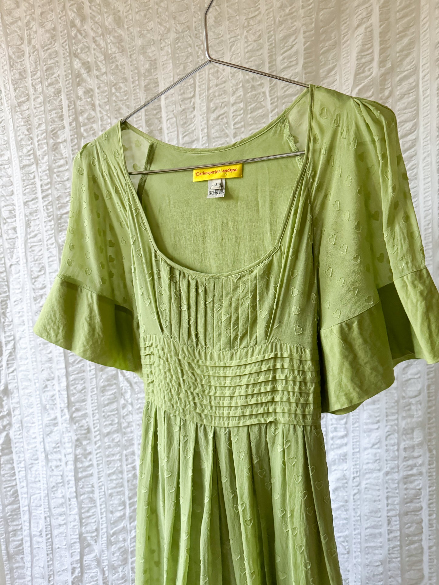 avocado silk catherine malandrino dress