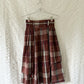 80s preppy brown plaid skirt