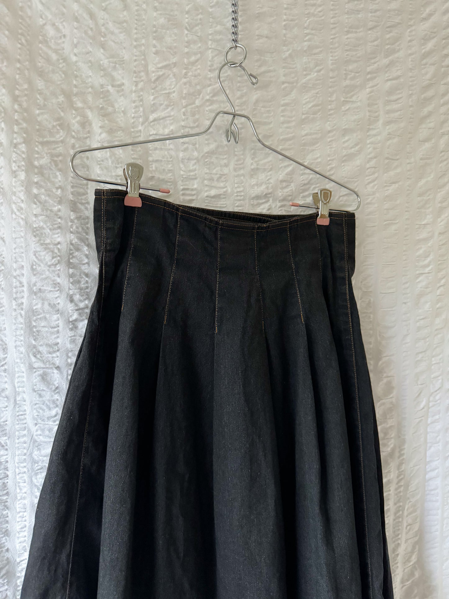 perry ellis denim sailor button skirt