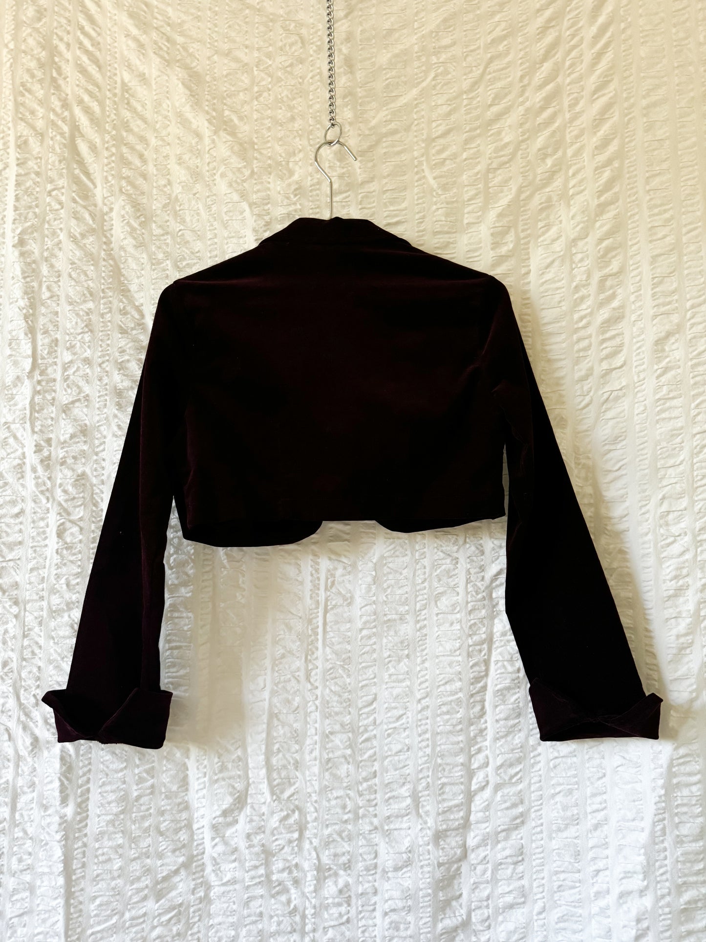 y2k cropped velvet jacket