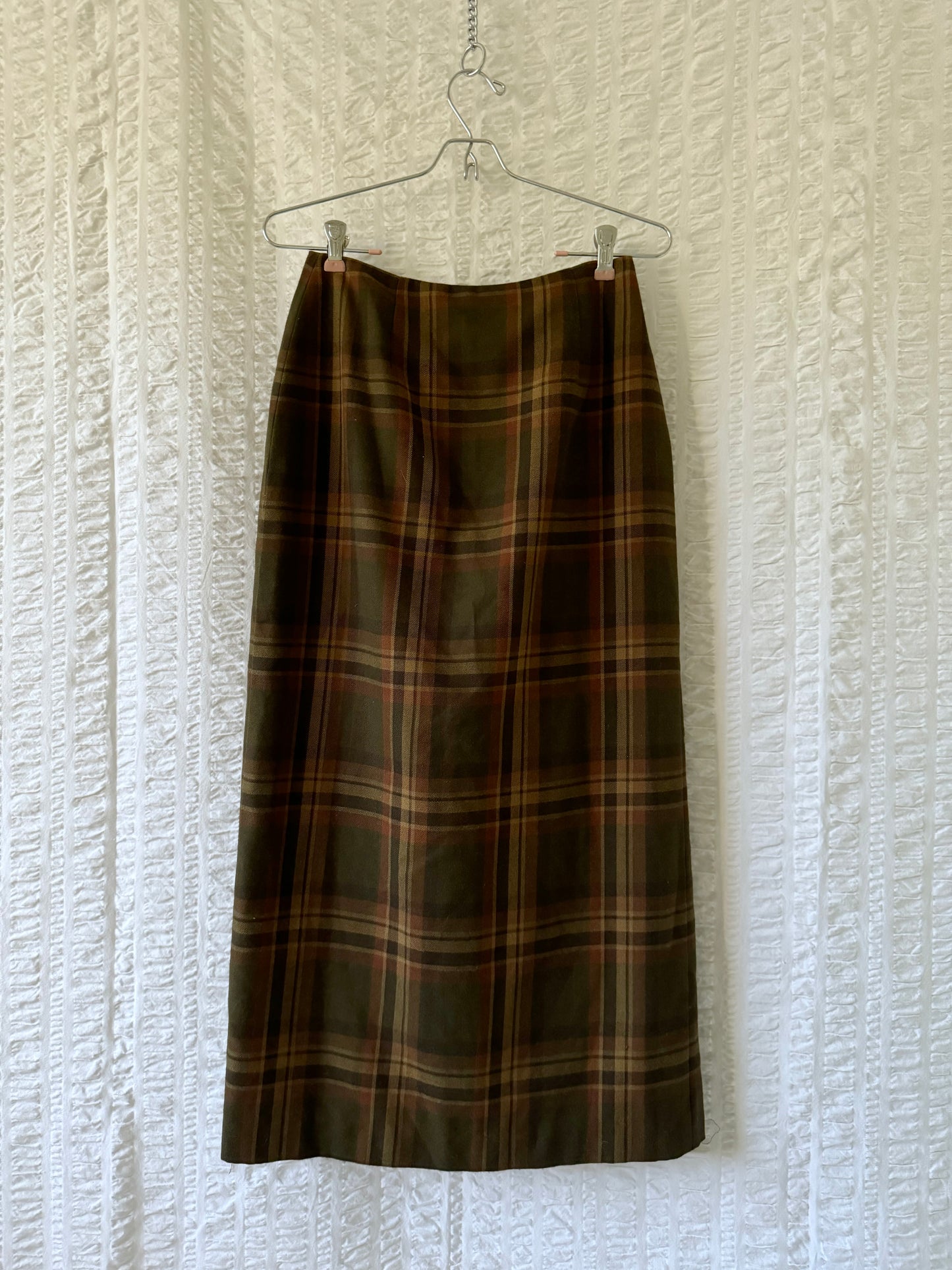 90s plaid wrap skirt