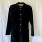 y2k west coast leather black suede full-length coat