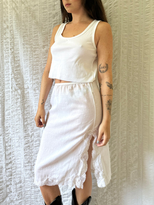 union made cotton-blend slip skirt