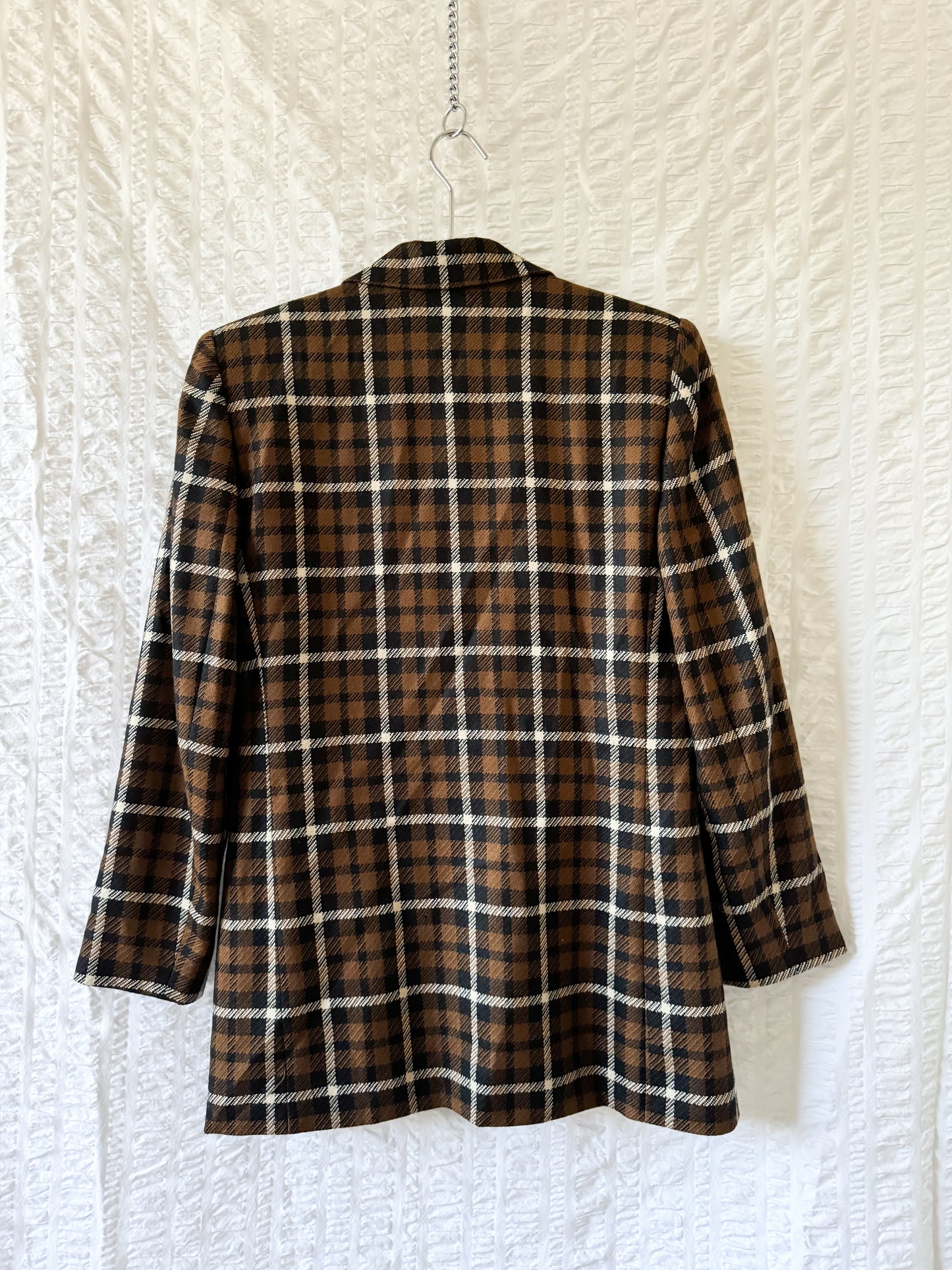 80s wool oversized plaid blazer