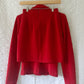 90s cherry red skirt suit