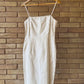 90s raw silk pearl trim dress set