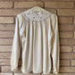 Ivory silk open work top | S