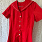 60s dropwaist red sailor dress