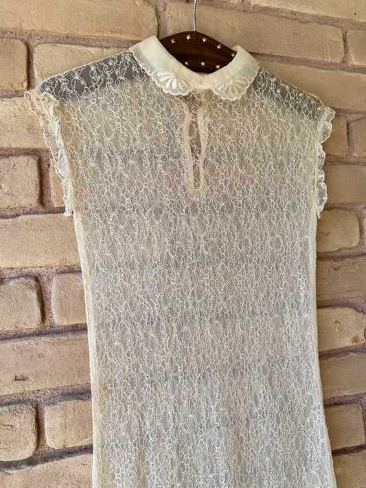 70s sheer lace dress