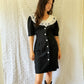 rose-button lace collar dress