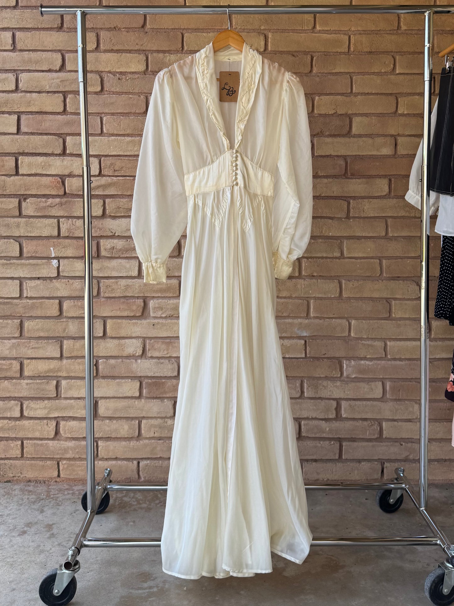 40s nylon peignoir dressing robe