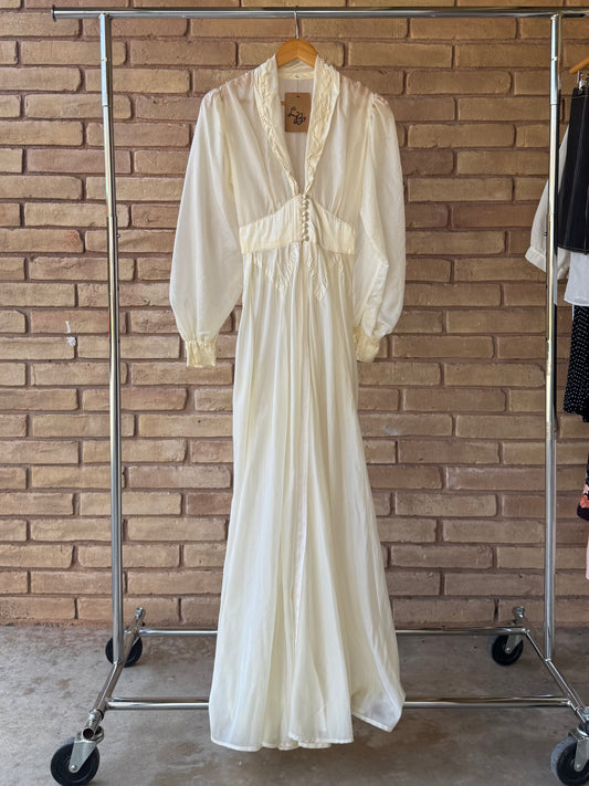 40s nylon peignoir dressing robe
