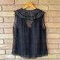 Elie Tahari sheer silk ruffle blouse