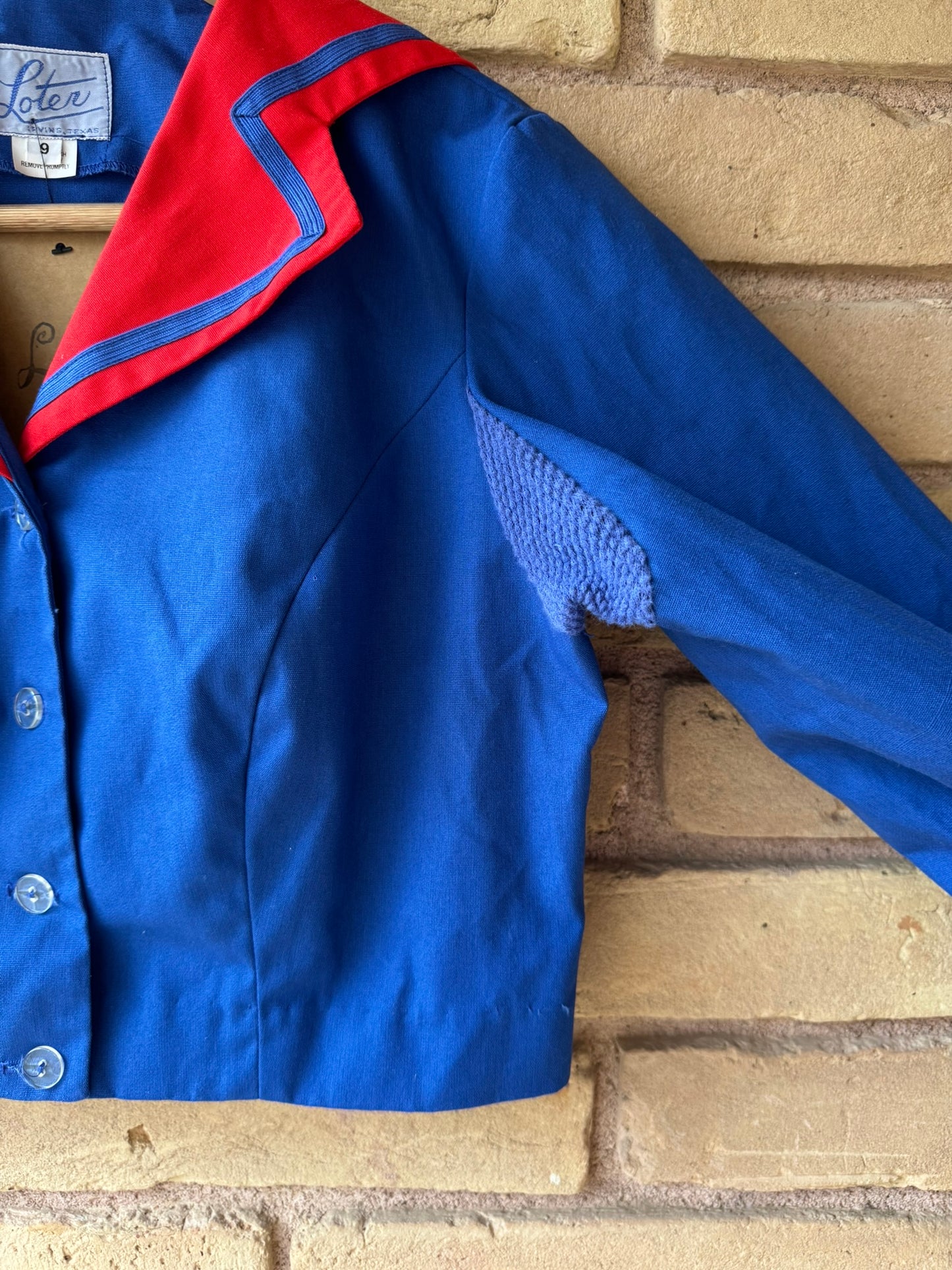 cropped blue sailor top