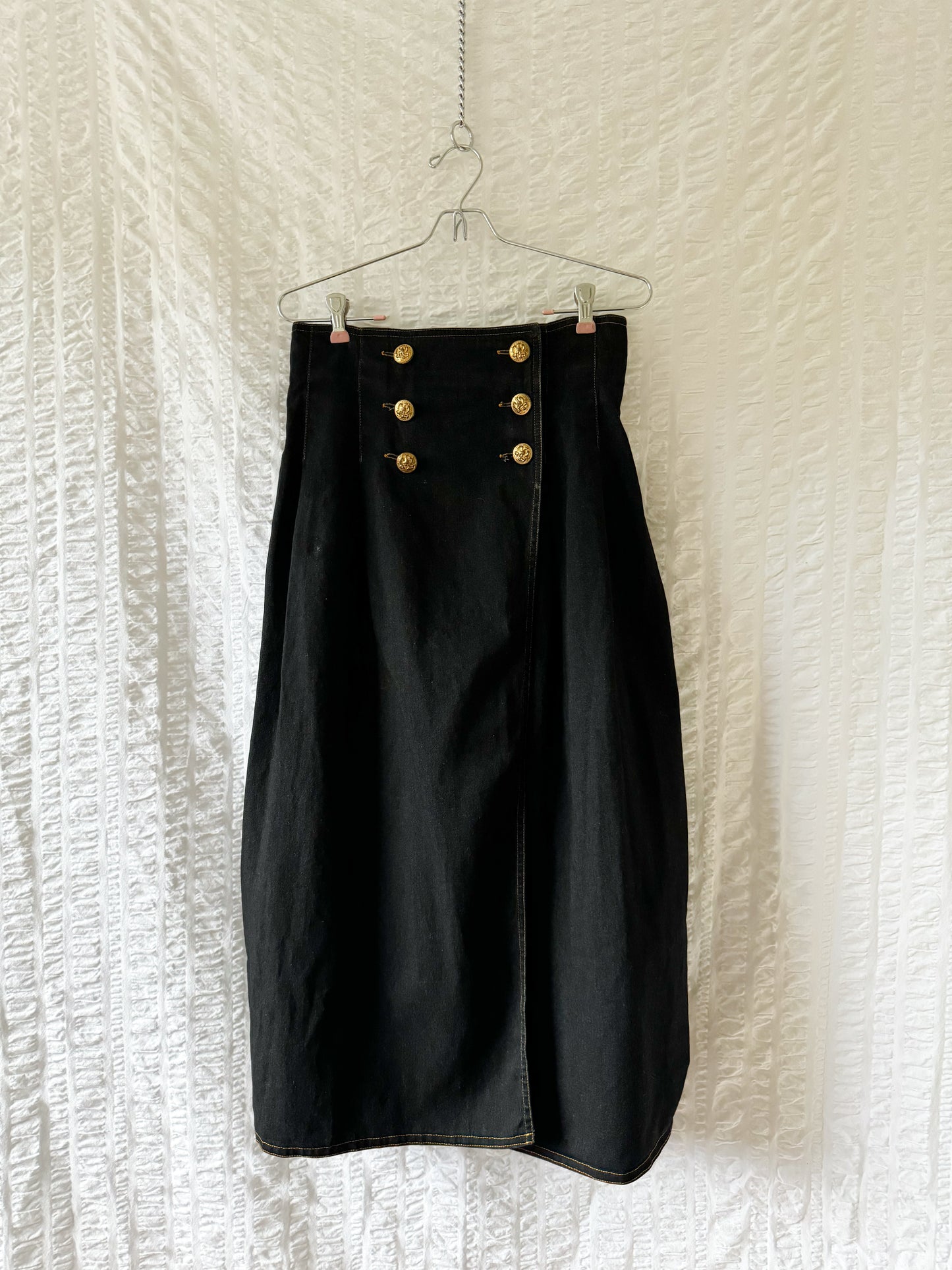 perry ellis denim sailor button skirt