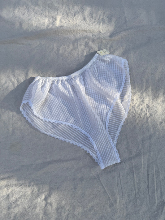 Vintage hi cut sheer striped panty