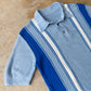 blue collared knit polo top