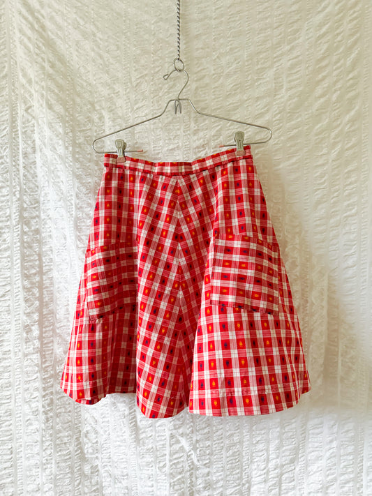 60s plaid mini skirt