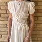 30s palest pink puff sleeve dress | S