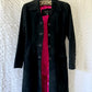 y2k west coast leather black suede full-length coat