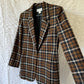 80s wool oversized plaid blazer