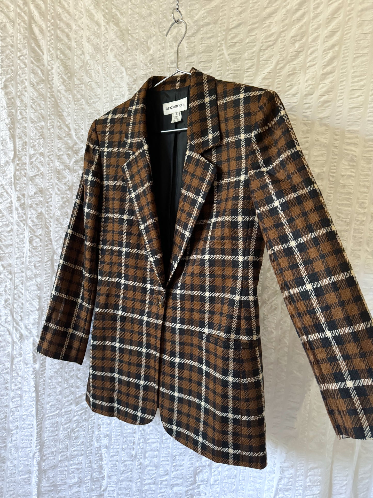 80s wool oversized plaid blazer