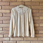 Ivory silk open work top | S