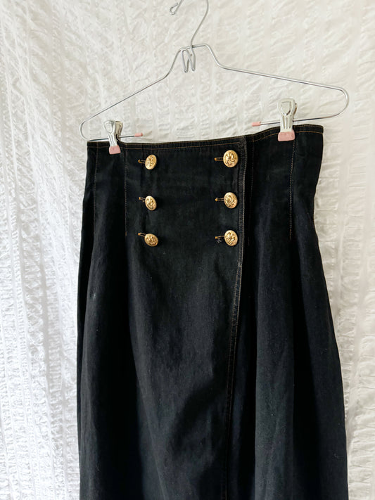 perry ellis denim sailor button skirt