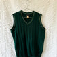 70s forest green knit vest