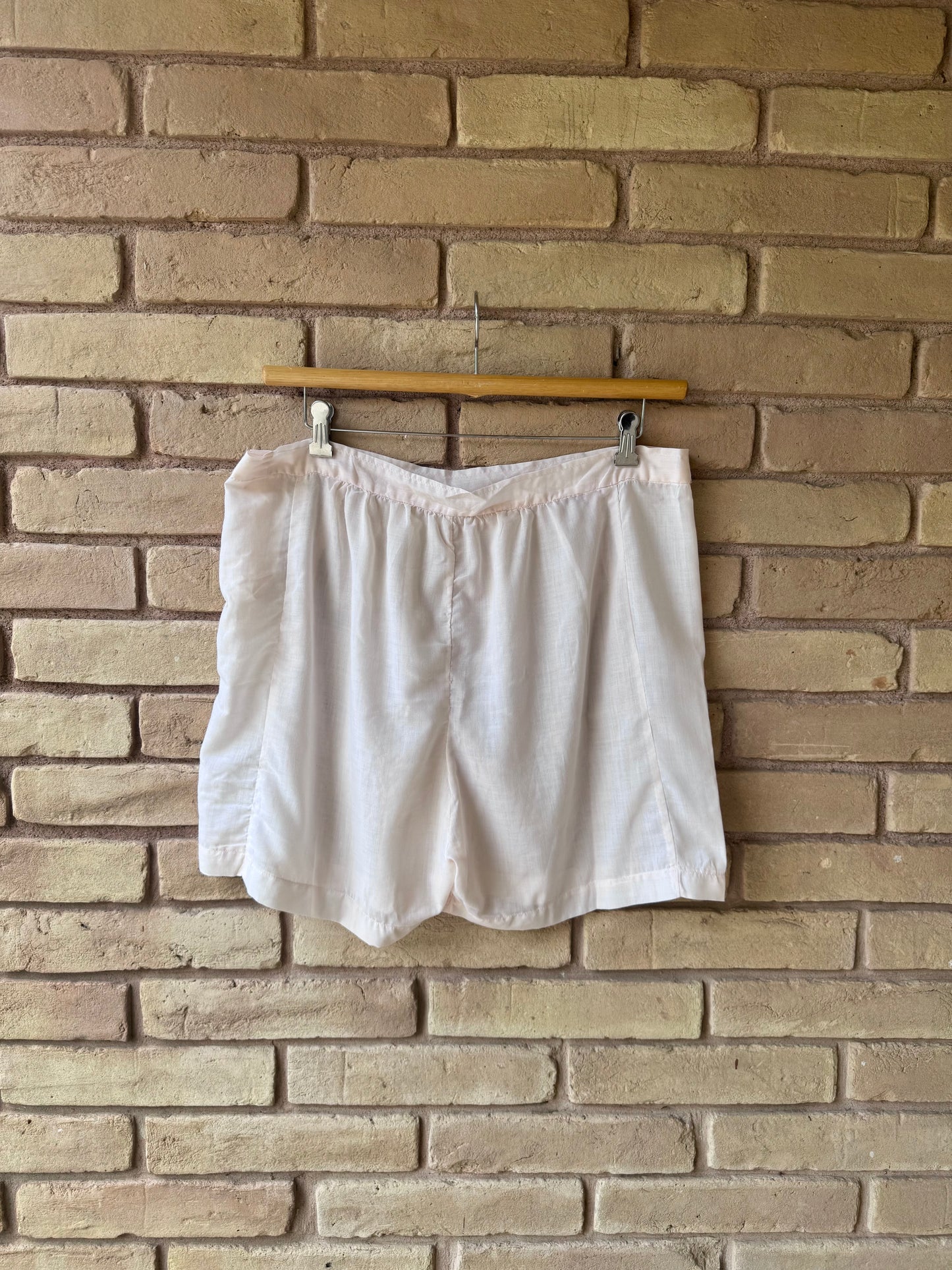 Pale pink sheer cotton shorts | XL