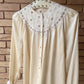 Ivory silk open work top | S