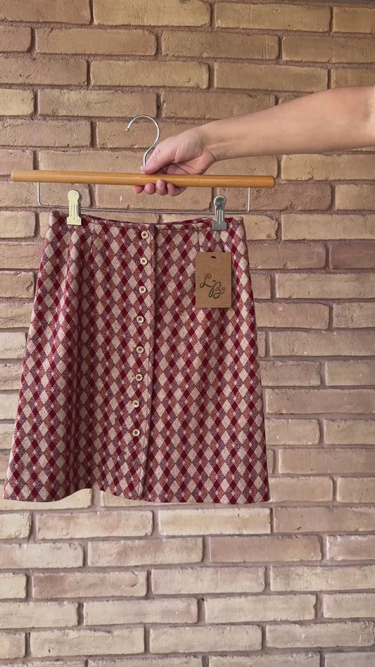 70s diamond pattern mini skirt